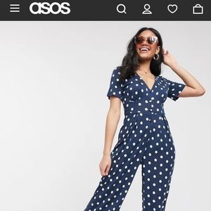 NWOT ASOS Tea Jersey Polka Dot Jumpsuit